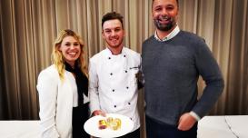 Neli Selan, študent Juš Dolničar in Andrej Molk. 1. mesto na kuharskem tekmovanju v Termah Tuhelj