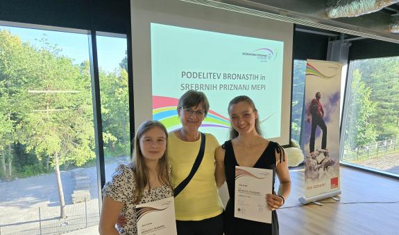 Bronasto priznanje MEPI za dijakinji BIC Ljubljana, Gimnazije in veterinarske šole 2024