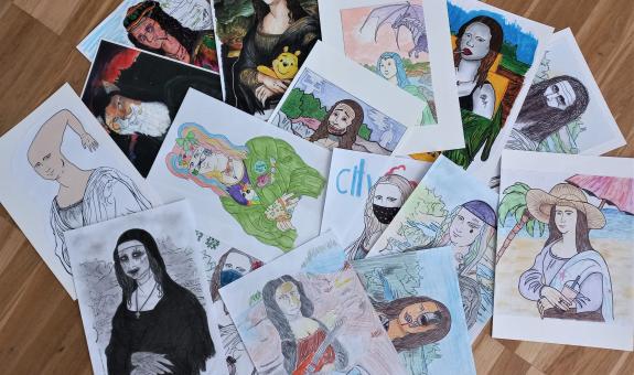 Mona Lisa na sto in en način dijaki BIC Ljubljana