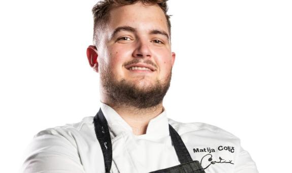 Matija Cotič, študnet BIC Ljubljana, Višje strokovne šole na svetovnem tekmovanju mladih šefov San Pellegrino Young Chef Academy na Malti 2024