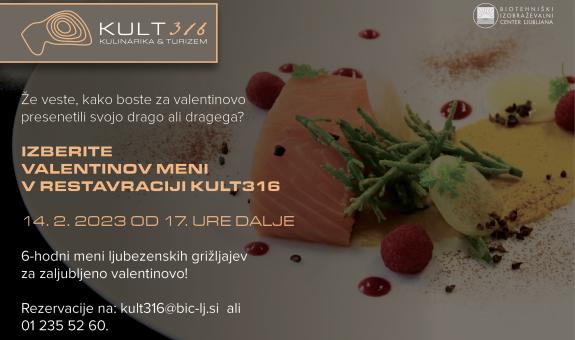 Valentinov meni v Restavraciji KULT316 2023