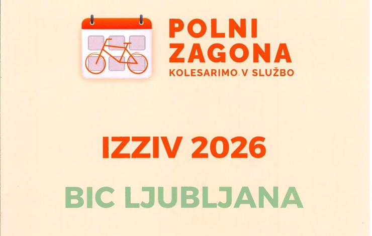 Polni zagona kolesarimo v službo BIC Ljubljana 2026